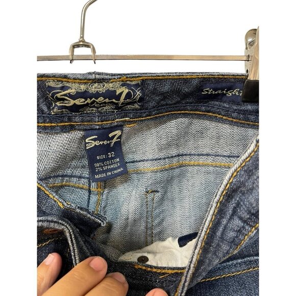 Seven 7 Straight Jeans Men’s 32 Blue - Picture 3 of 7
